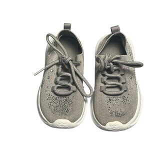 GB Girls Gray With Gems Shoe Lace Slip On Sneakers‎ Size 9 Girl